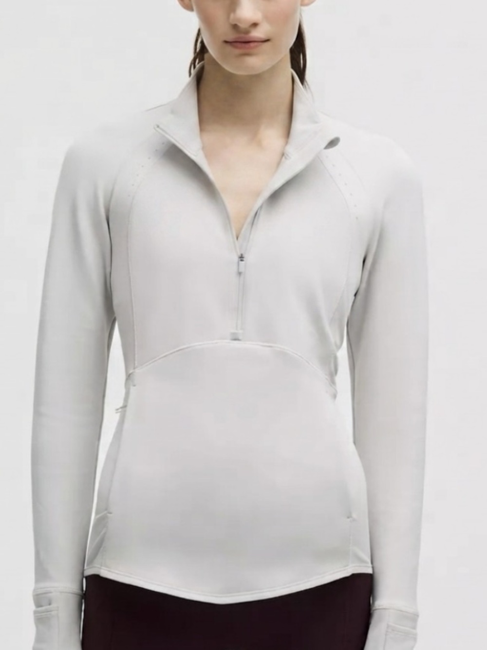 Lululemon Cold Weather Running Half Zip in Dove Grey